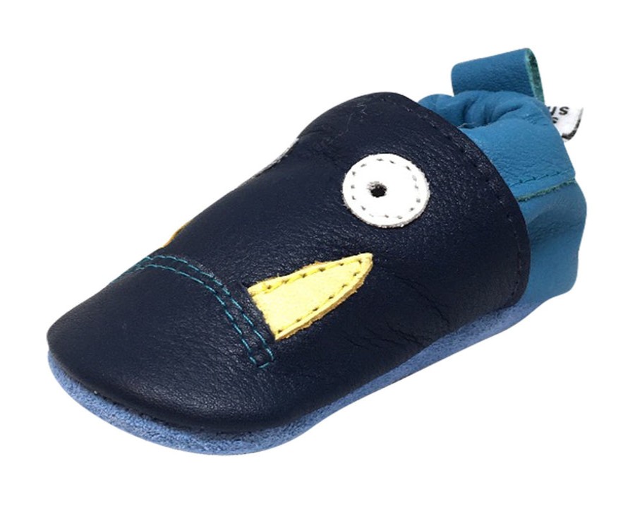 Shoes Shooshoos Boy'S Casual Shoes | Shooshoos Boy'S The Chairman Soft Leather Slip On Elastic Ankle Fun Monster Character First Walker Crib Shoe