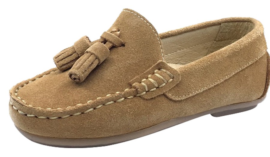 Shoes Andanines Boy'S Casual Shoes | Andanines Boy'S Suede Tassel Loafers, Arena Sand