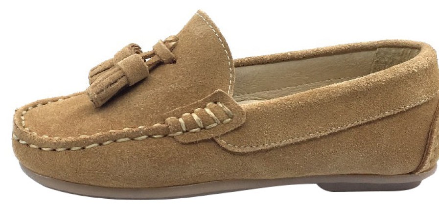 Shoes Andanines Boy'S Casual Shoes | Andanines Boy'S Suede Tassel Loafers, Arena Sand