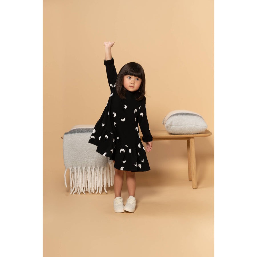 Clothes OMAMImini | Omamimini Terry Dress With Ruffle - Black