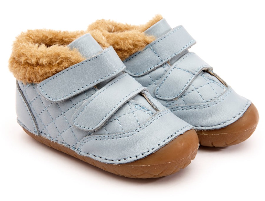 Shoes Old Soles Girl'S Boots | Old Soles Boy'S & Girl'S 4069 Quilty Bear Pave Sneaker Booties - Dusty Blue