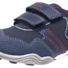 Shoes Geox Boy'S Casual Shoes | Geox Respira Boy'S J Arno Leather Perforated Double Hook And Loop Sneaker Shoes, Navy