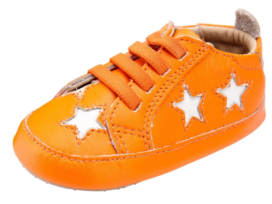 Shoes Old Soles Boy'S Casual Shoes | Old Soles Girl'S And Boy'S 0024R Starey Bambini Elastic Slip On Sneakers - Neon Orange/Snow