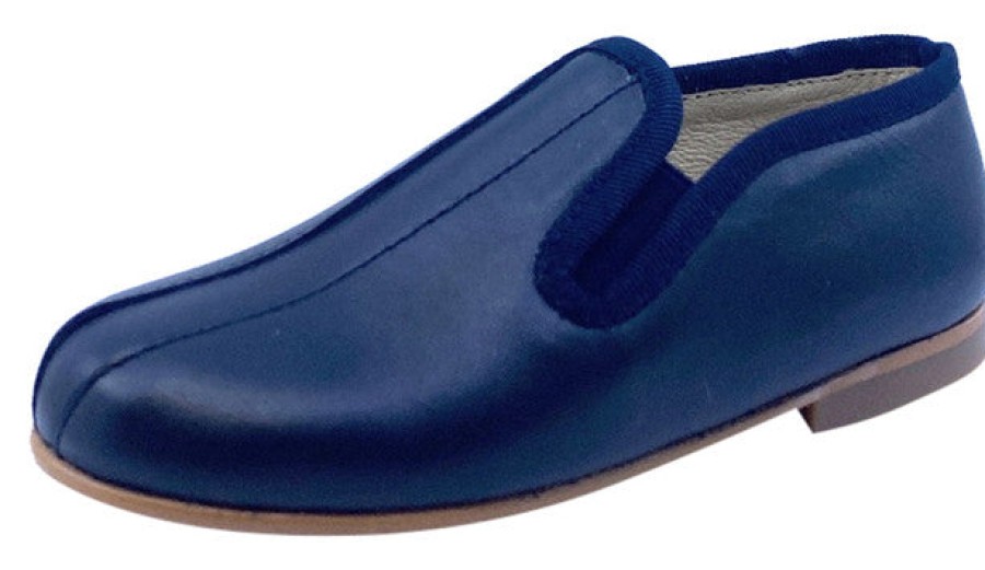 Shoes Luccini Boy'S Casual Shoes | Luccini Boy'S Splendid Piso Point Leather Slip On - Navy