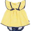 Clothes Tutto Piccolo | Tutto Piccolo Dress With Briefs - Yellow/Navy