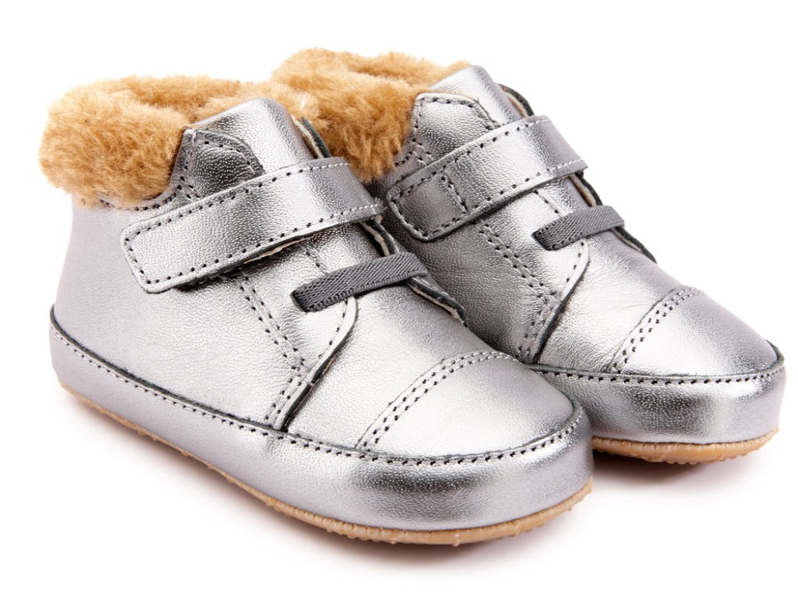 Shoes Old Soles Boy'S Casual Shoes | Old Soles Boy'S & Girl'S 0040R Mountain Bub Sneaker Booties - Rich Silver