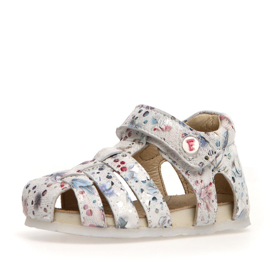 Shoes Naturino Girl'S Sandals | Naturino Falcotto Girl'S Alby Suede Sandals - Flowery White