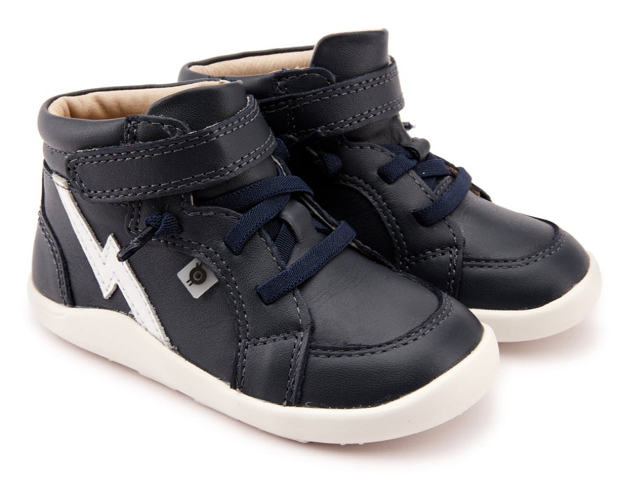 Shoes Old Soles Boy'S Casual Shoes | Old Soles Boy'S And Girl'S 8018 Light The Ground Hightop Sneakers - Navy/Snow