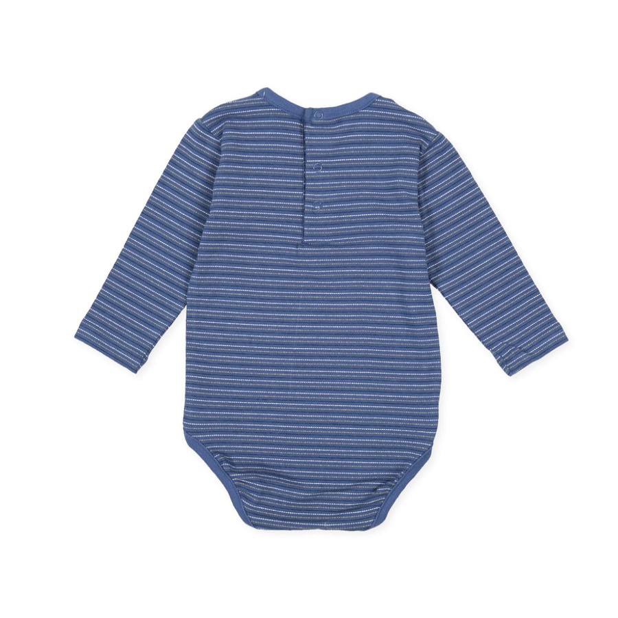 Clothes Tutto Piccolo | Tutto Piccolo 9123 Body Punto Liso Bodysuit - Indigo