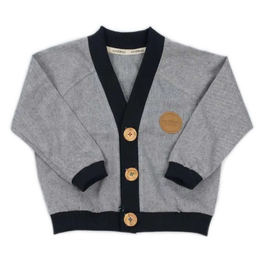 Clothes mimOOkids Barcelona | Mimookids Barcelona Close-Me Cardigan Organic Cotton, Denim