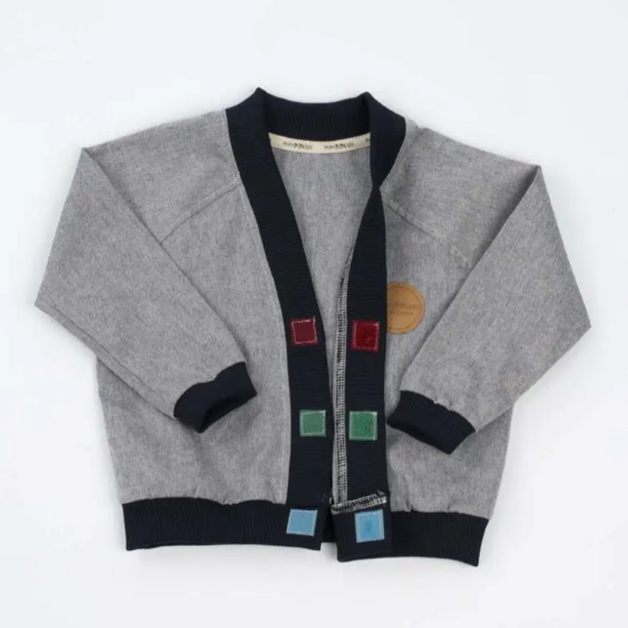 Clothes mimOOkids Barcelona | Mimookids Barcelona Close-Me Cardigan Organic Cotton, Denim