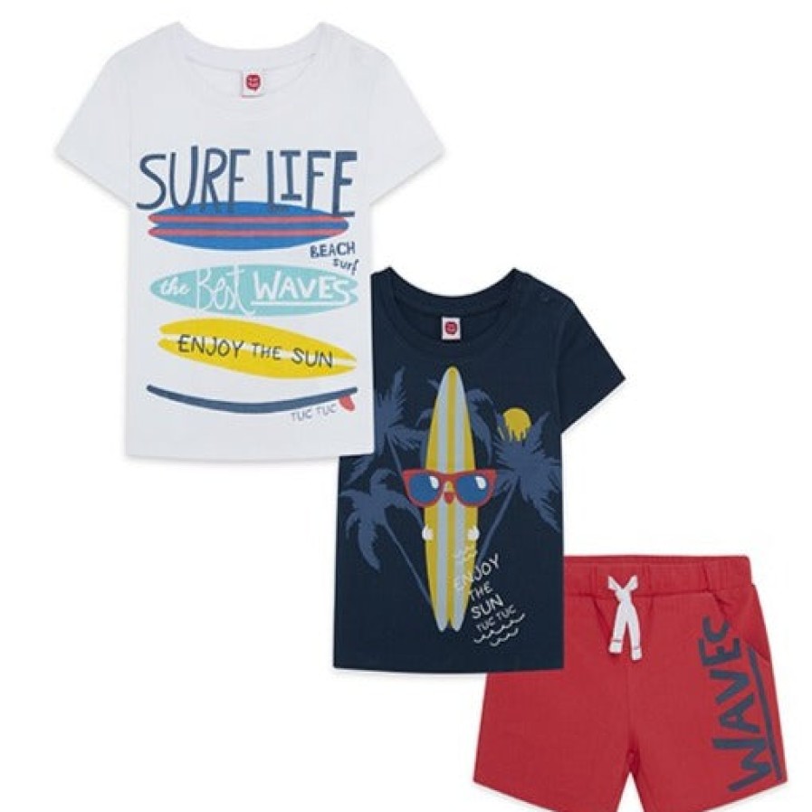 Clothes Tuc Tuc | Tuc Tuc Surf Themed 3 Piece Shorts Set