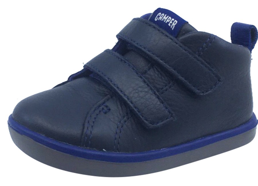 Shoes Camper Boy'S Casual Shoes | Camper For Boy'S And Girl'S Leather Hook And Loop Blue Bootie