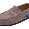 Shoes Atlanta Mocassin Boy'S Casual Shoes | Atlanta Mocassin Boy'S & Girl'S Beige Perforated Slip On Moccasin Penny Loafer Shoe