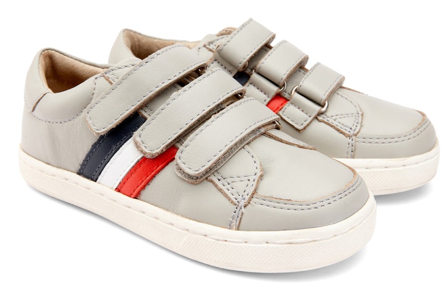 Shoes Old Soles Boy'S Casual Shoes | Old Soles Boy'S And Girl'S 6122 Collective Markert Leather Sneakers - Gris/Navy/Snow/Bright Red/Gris