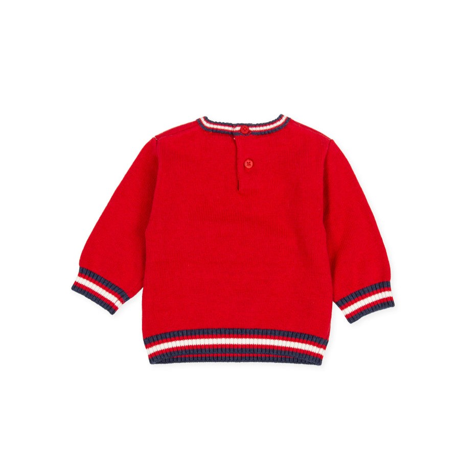 Clothes Tutto Piccolo | Tutto Piccolo 9815 Jersey Tricot Knitted Jumper - Red