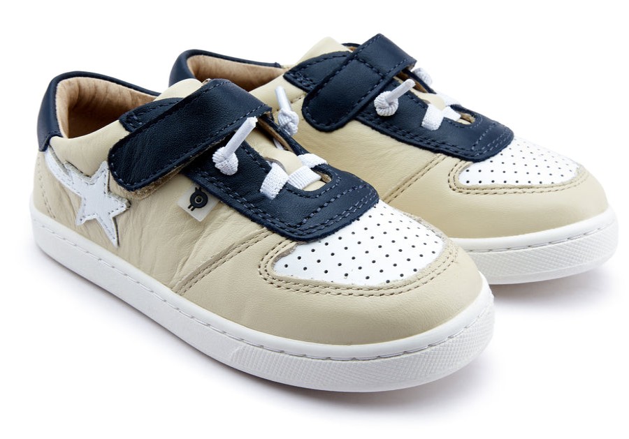 Shoes Old Soles Boy'S Casual Shoes | Old Soles Boy'S 6135 Runsky Sneakers - Cream/Navy/Snow