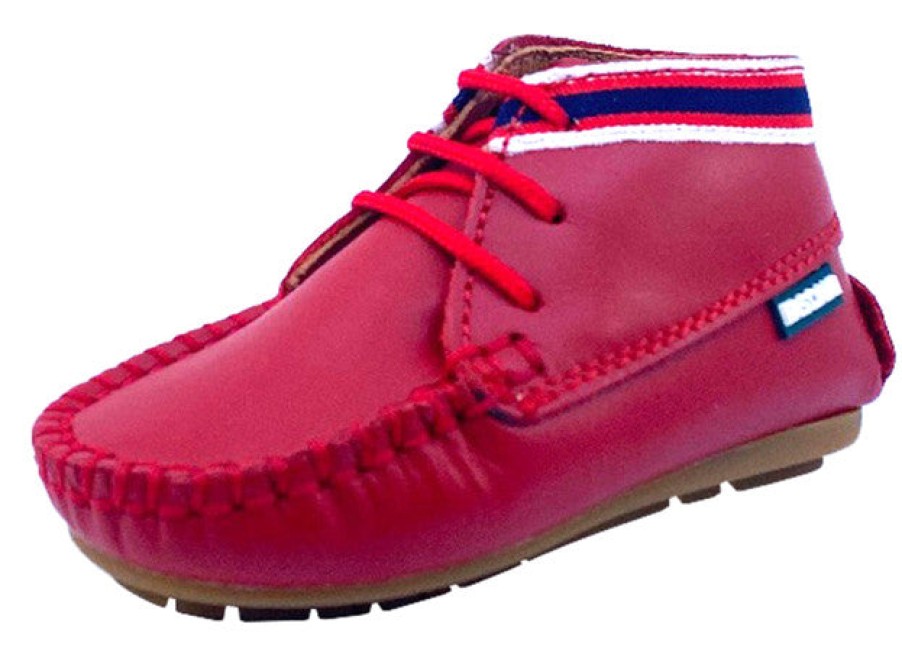 Shoes Luccini Boy'S Casual Shoes | Fascani Boy'S 15038 Vermelho Laced Up Leather Bootie - Red