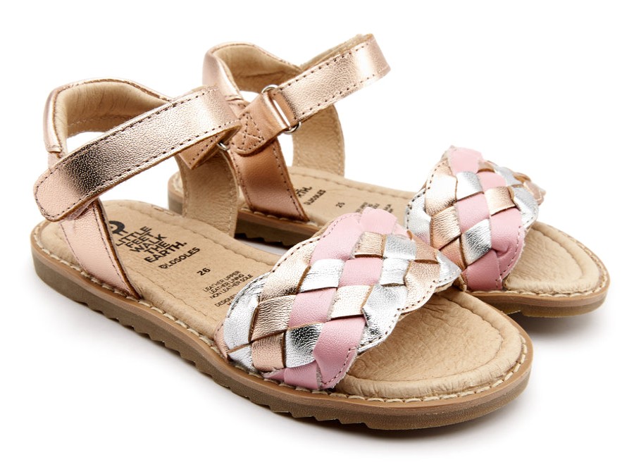 Shoes Old Soles Girl'S Sandals | Old Soles Girl'S 7031 Tripelie Sandals - Copper/Silver/Pearlised Pink