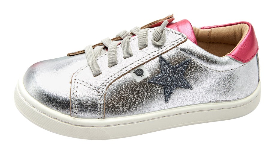 Shoes Old Soles Girl'S Casual Shoes | Old Soles Girl'S 6118 Milky-Way Sneakers - Silver/Fuchsia Foil/Glam Gunmetal