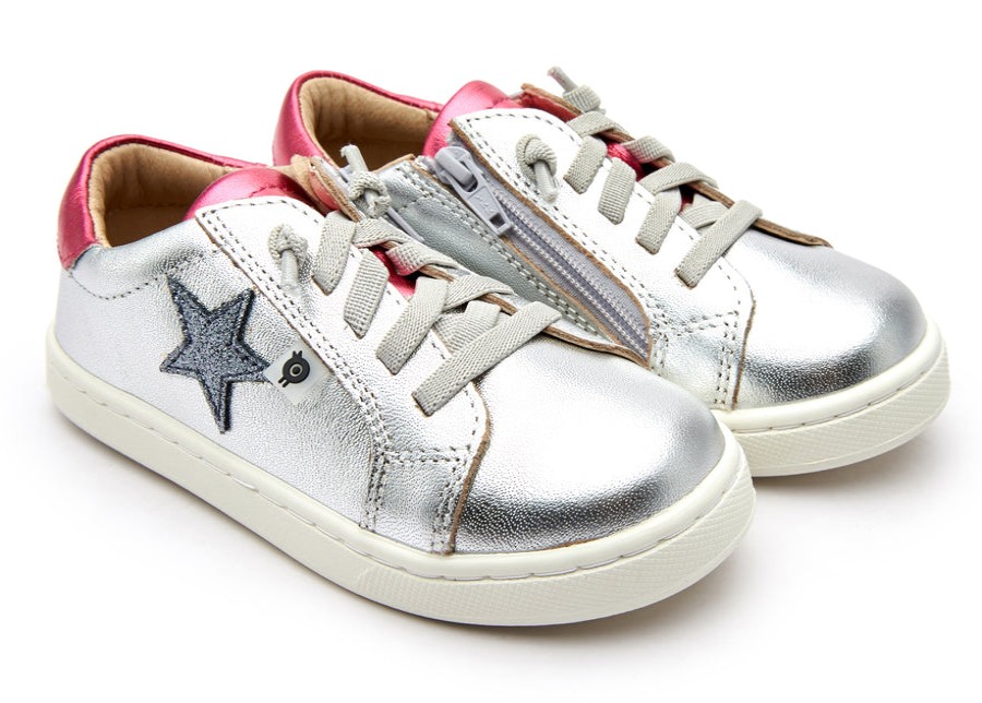 Shoes Old Soles Girl'S Casual Shoes | Old Soles Girl'S 6118 Milky-Way Sneakers - Silver/Fuchsia Foil/Glam Gunmetal