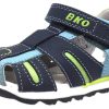 Shoes Beeko Boy'S Casual Shoes | Bko Boy'S Eagle Ii Navy And Green Canvas Single Hook And Loop Strap Fisherman Athletic Sandal