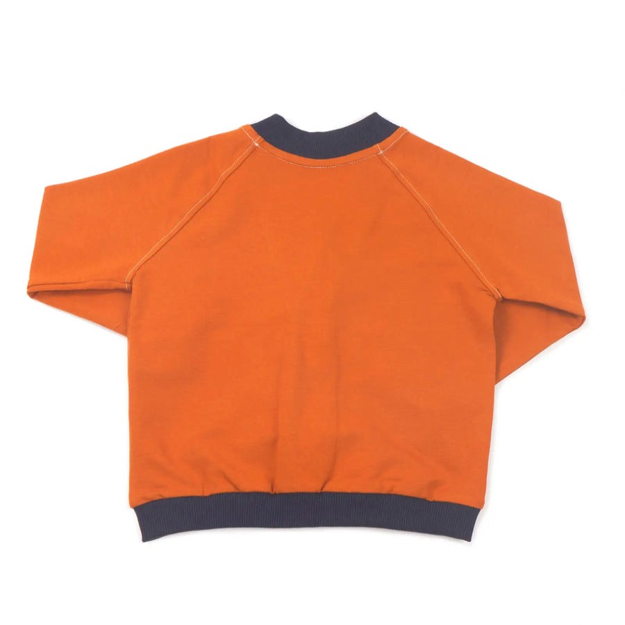 Clothes mimOOkids Barcelona | Mimookids Barcelona Close-Me Cardigan Organic Cotton, Cinnamon-Navy