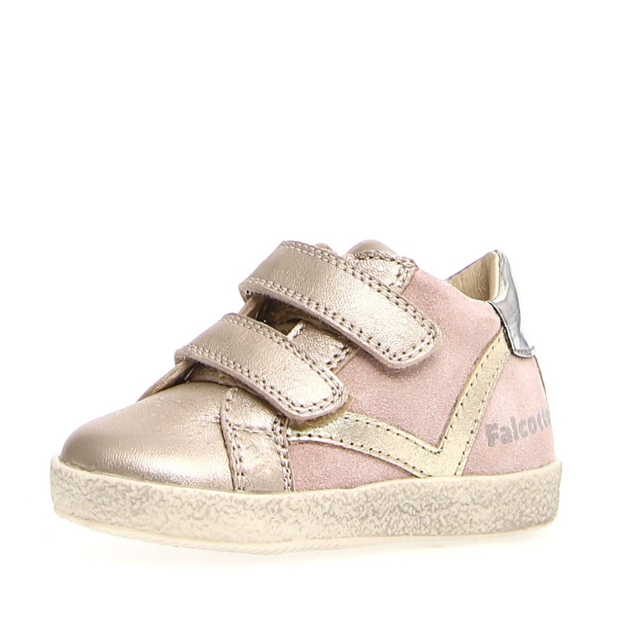 Shoes Naturino Girl'S Casual Shoes | Naturino Falcotto Girl'S Panki Sneakers, Metallic Pebbled/Cipria Nut/Silver