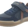 Shoes Geox Boy'S Casual Shoes | Geox Boy'S J Arzach Double Velcro Hook And Loop Sneaker Shoes, Navy/Brown