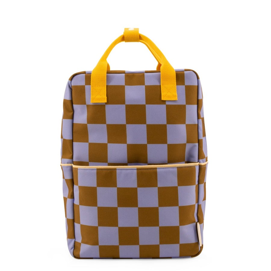 Accessories Sticky Lemon | Sticky Lemon Farmhouse Checkerboard Large Backpack, Blooming Purple/Soil Green