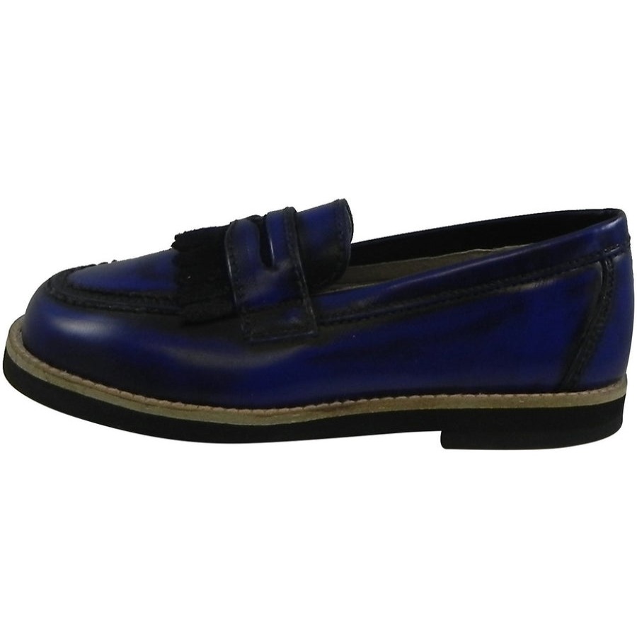 Shoes Hoo Shoes Boy'S Casual Shoes | Hoo Shoes Mark'S Boy'S Classic Leather Slip On Oxford Loafer Shoes Royal Blue