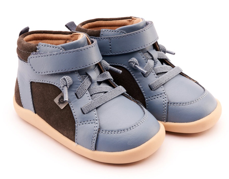 Shoes Old Soles Boy'S Casual Shoes | Old Soles Boy'S 8039 Woodford Casual Shoes - Grey Suede / Indigo