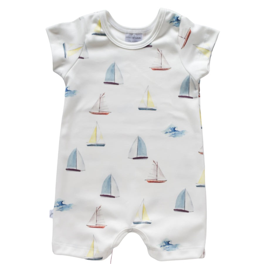 Clothes Jennifer Ann | Jennifer Ann Sailboats Organic Romper