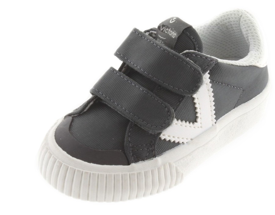 Shoes Victoria Boy'S Casual Shoes | Victoria Millas Sneaker Grey Hook And Loop For Boy'S And Girl'S