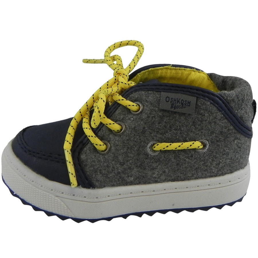 Shoes OshKosh B'Gosh Boy'S Casual Shoes | Oshkosh Boy'S Soft Felt Leather High Top Lace Up Sneakers Navy