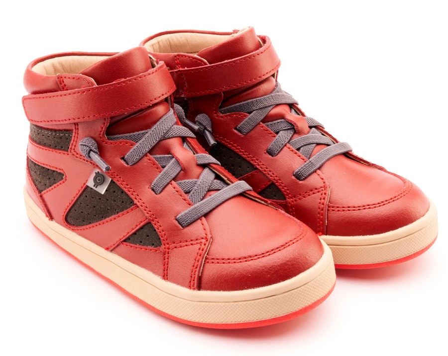 Shoes Old Soles Girl'S Casual Shoes | Old Soles Boy'S & Girl'S 1004 Sole Base Casual Shoes - Red / Dark Grey Suede / Natural Red Sole