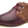 Shoes Naturino Boy'S Casual Shoes | Naturino Boy'S 9214 Maroon Brown Tan Smooth Leather Dual Colored Distressed Classic Lace Up Ankle Boot