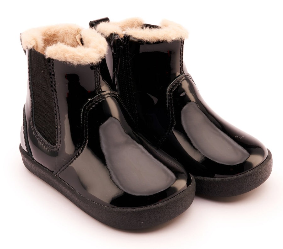 Shoes Old Soles Girl'S Boots | Old Soles Girl'S 315 Rider Booties - Black Patent