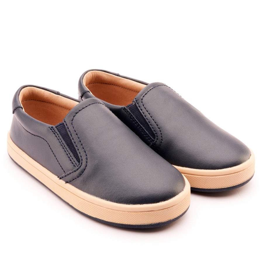 Shoes Old Soles Boy'S Casual Shoes | Old Soles Boy'S And Girl'S 1005 Hoff Leather Loafer Slip-On Shoes - Navy/Natural