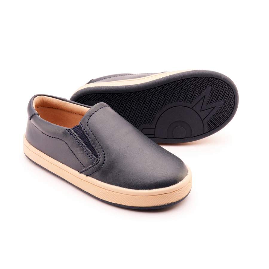 Shoes Old Soles Boy'S Casual Shoes | Old Soles Boy'S And Girl'S 1005 Hoff Leather Loafer Slip-On Shoes - Navy/Natural