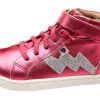 Shoes Old Soles Girl'S Casual Shoes | Old Soles Girl'S 6137 Bolted Hightop Sneakers - Fuchsia Foil/Glam Argent