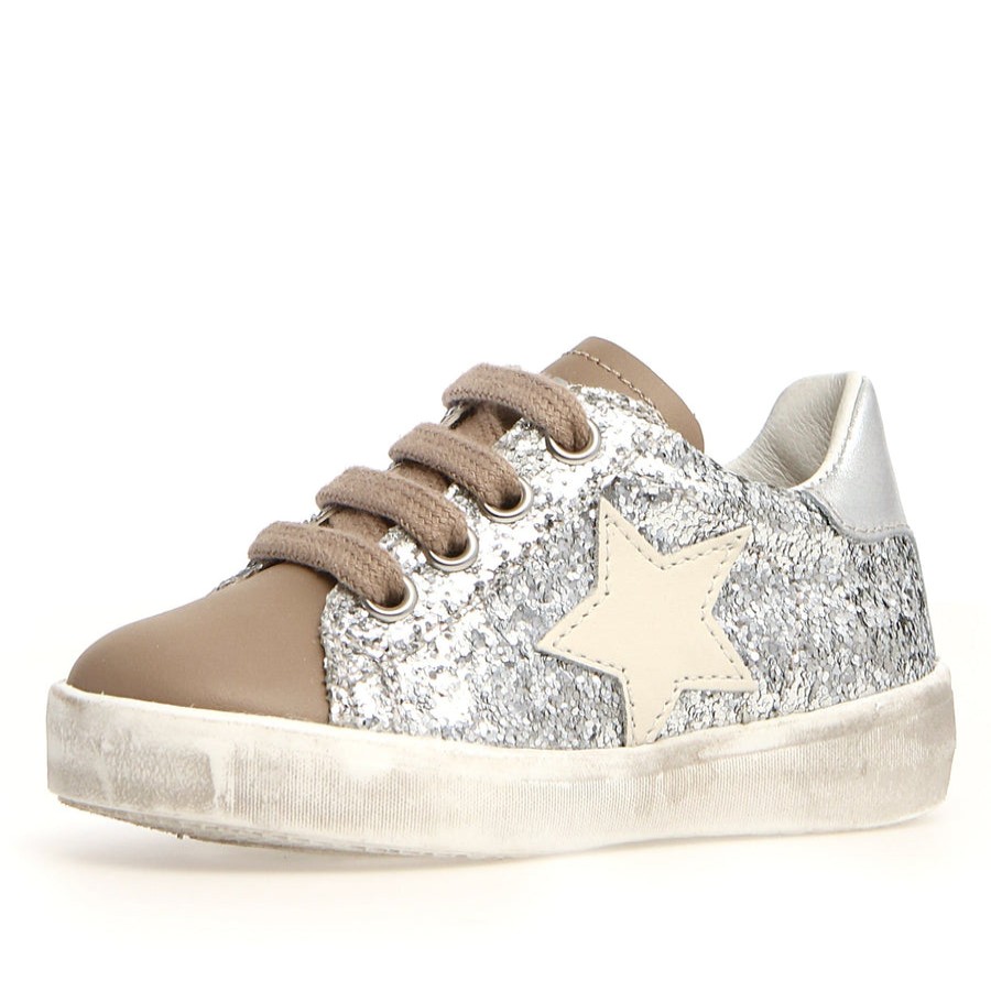 Shoes Naturino Girl'S Casual Shoes | Naturino Girl'S Annie Zip Glitter, Taupe - Silver