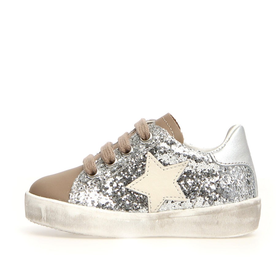 Shoes Naturino Girl'S Casual Shoes | Naturino Girl'S Annie Zip Glitter, Taupe - Silver