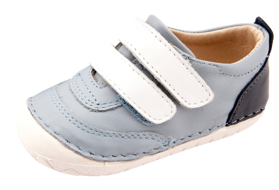 Shoes Old Soles Boy'S Casual Shoes | Old Soles Boy'S 4075 Farlap Shoes - Dusty Blue/Snow/Navy