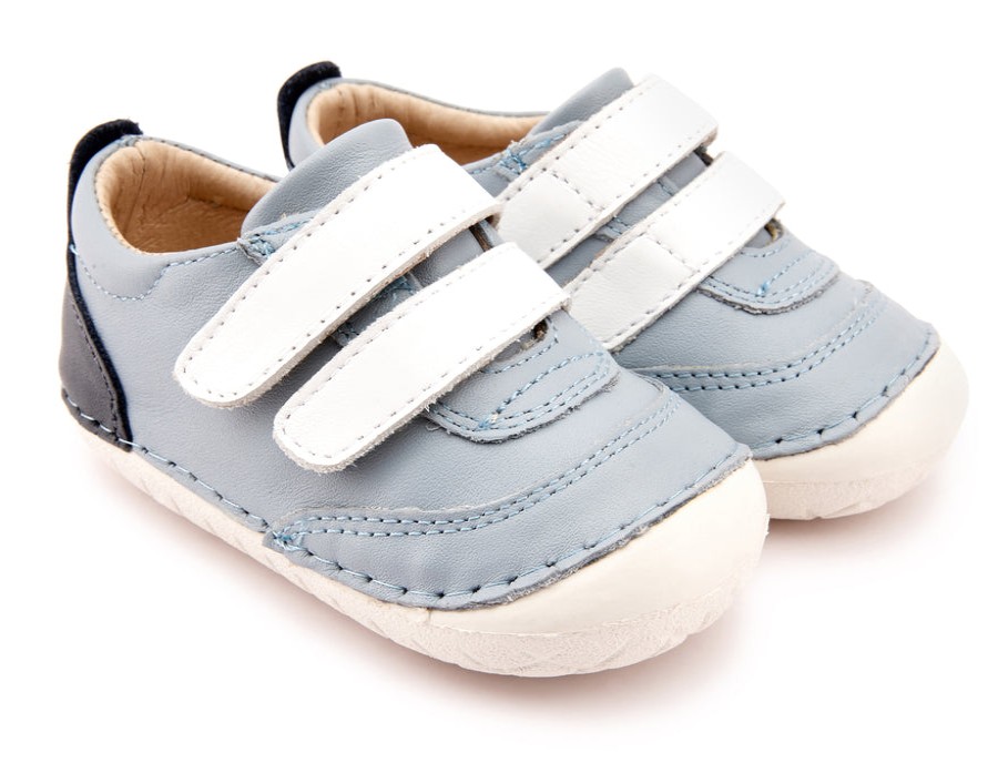 Shoes Old Soles Boy'S Casual Shoes | Old Soles Boy'S 4075 Farlap Shoes - Dusty Blue/Snow/Navy