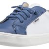 Shoes Old Soles Boy'S Casual Shoes | Old Soles Boy'S & Girl'S 6030 Thor Runner White And Blue Dual Color Leather With Faux Laces And Side Zipper Sneaker Shoe