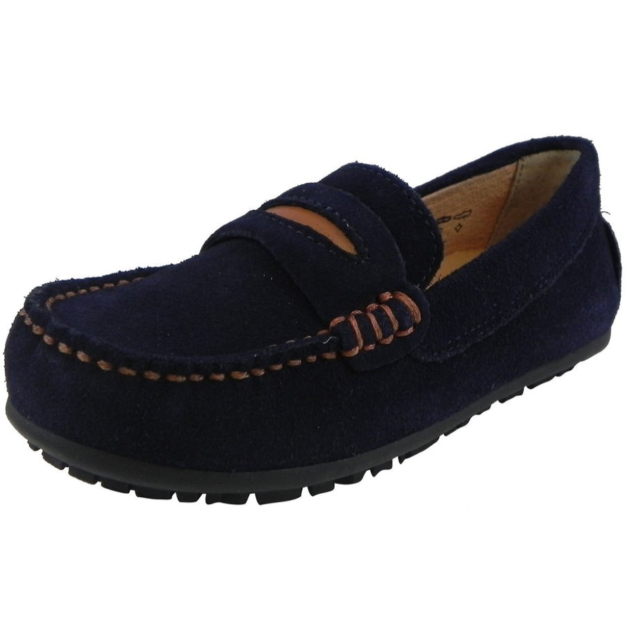 Shoes Umi Boy'S Casual Shoes | Umi Boy'S David Leather Slip On Oxford Loafer Shoes Navy