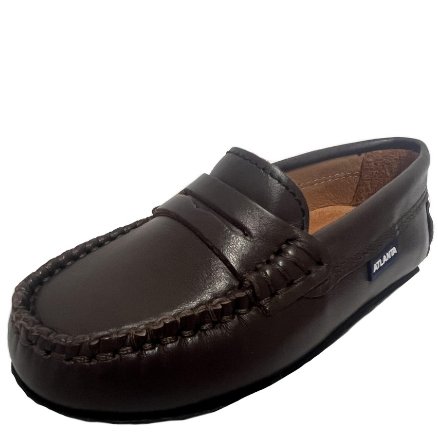 Shoes Atlanta Mocassin Boy'S Dress Shoes | Atlanta Mocassin Boy'S And Girl'S Smooth Leather Penny Loafers, Brown Dark Smooth