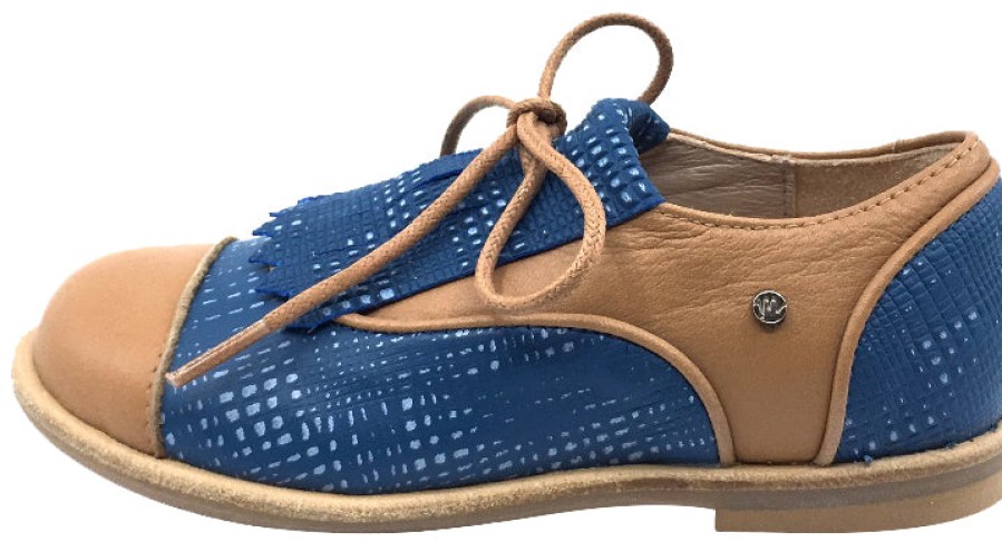 Shoes Manuela de Juan Boy'S Casual Shoes | Manuela De Juan Boy'S And Girl'S Tan And Blue Diana Oxford