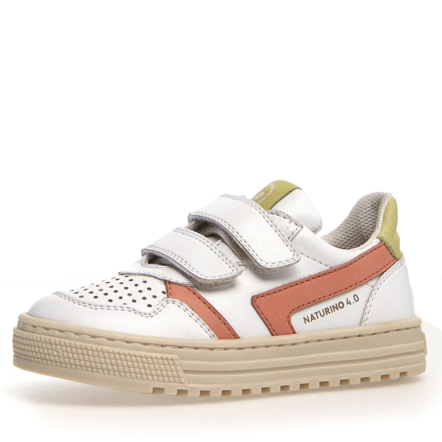 Shoes Naturino Boy'S Casual Shoes | Naturino Girl'S & Boy'S Ceonia Sneakers - White/Peach/Fresia